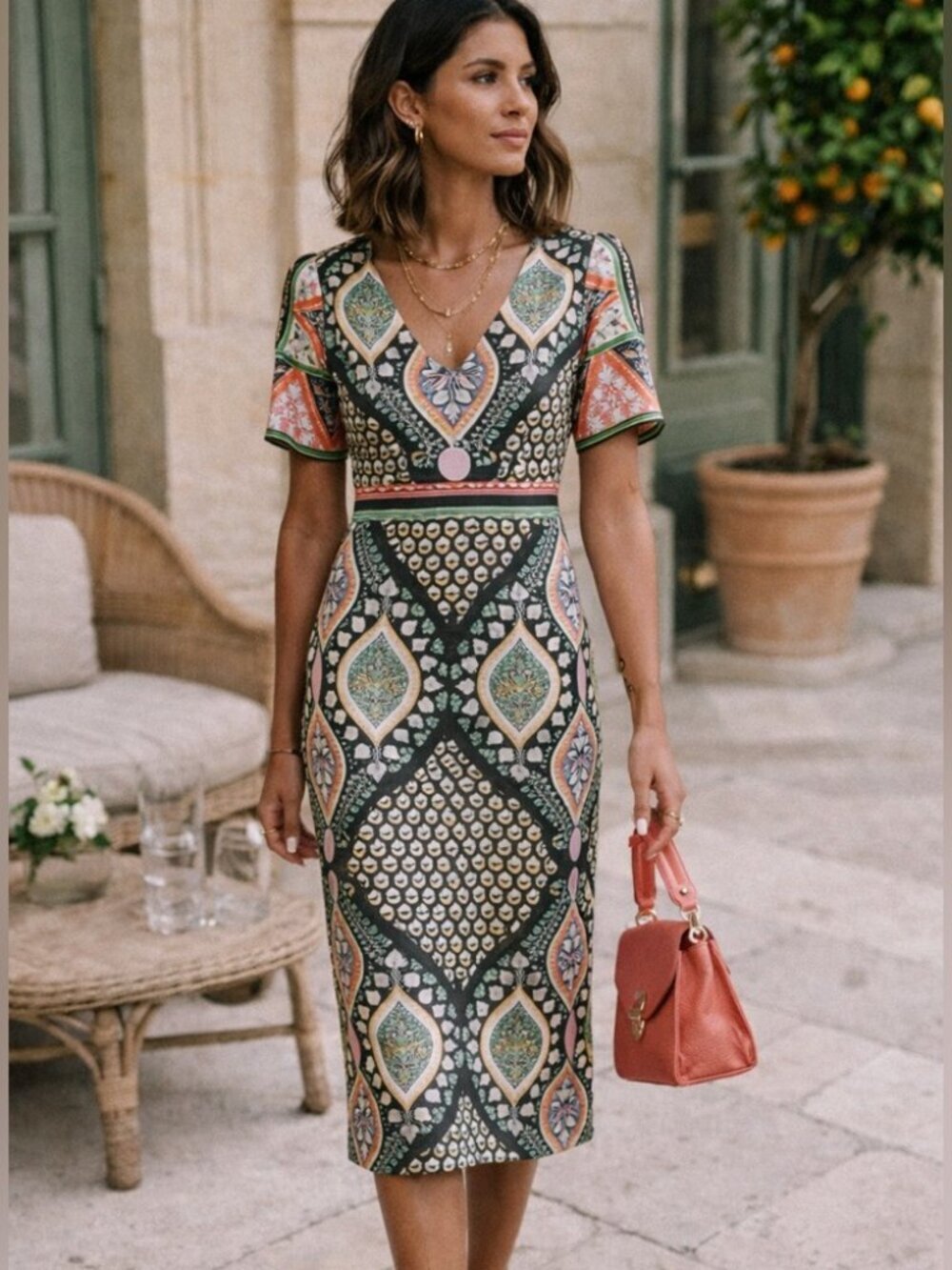 Sezane Talma Artemis Midi Sheath Dress -NWT
